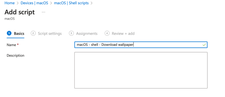 Intune admin center – Devices, macOS, Shell scripts